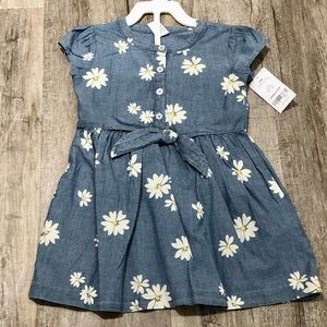 Carter’s Denim Sundress With White Flowers. Size 2T. NWT. Non Smoking Household.